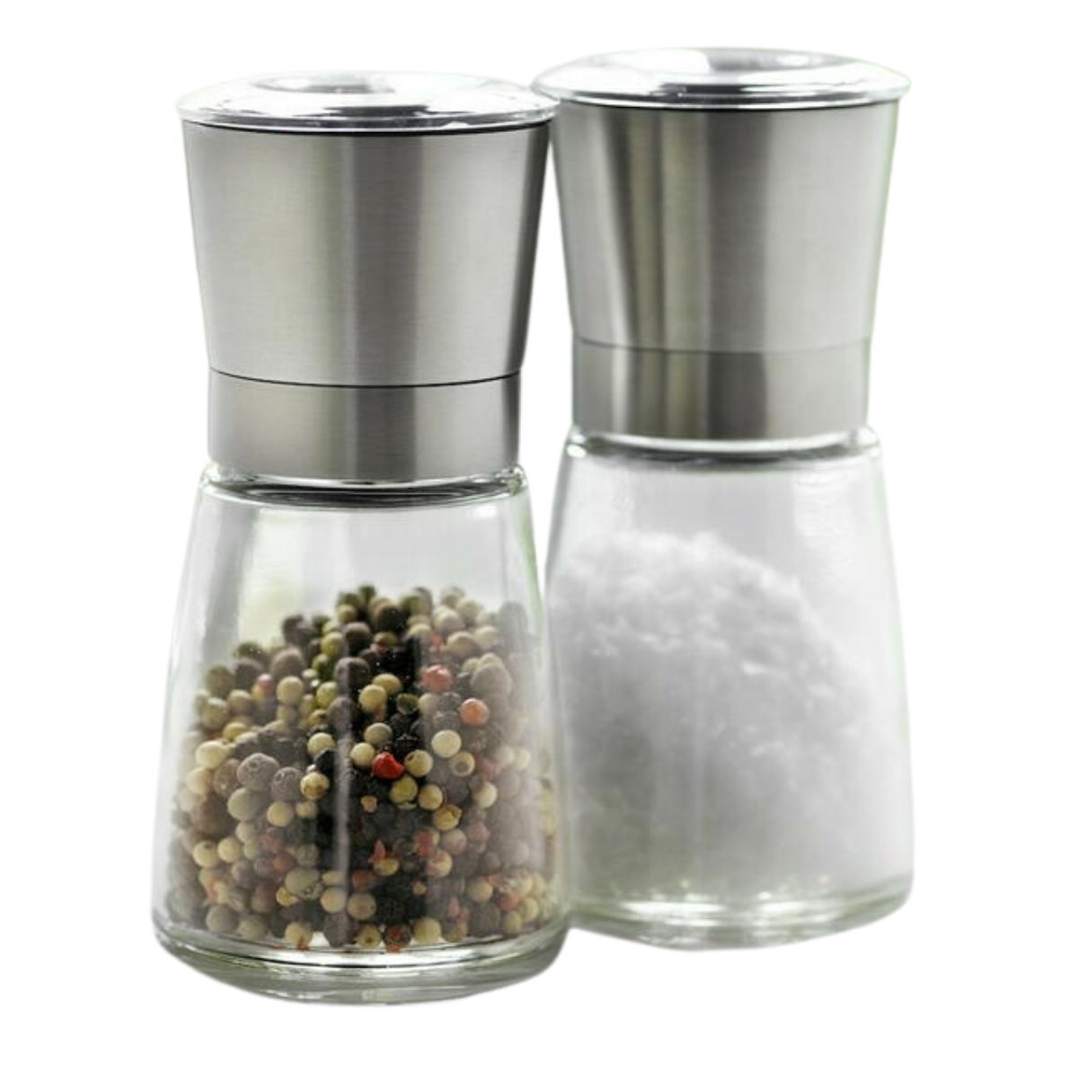 Steel-Function Set med 2 salt- och pepparkvarnar med stållock ST58712 by Steel-Function color Svart