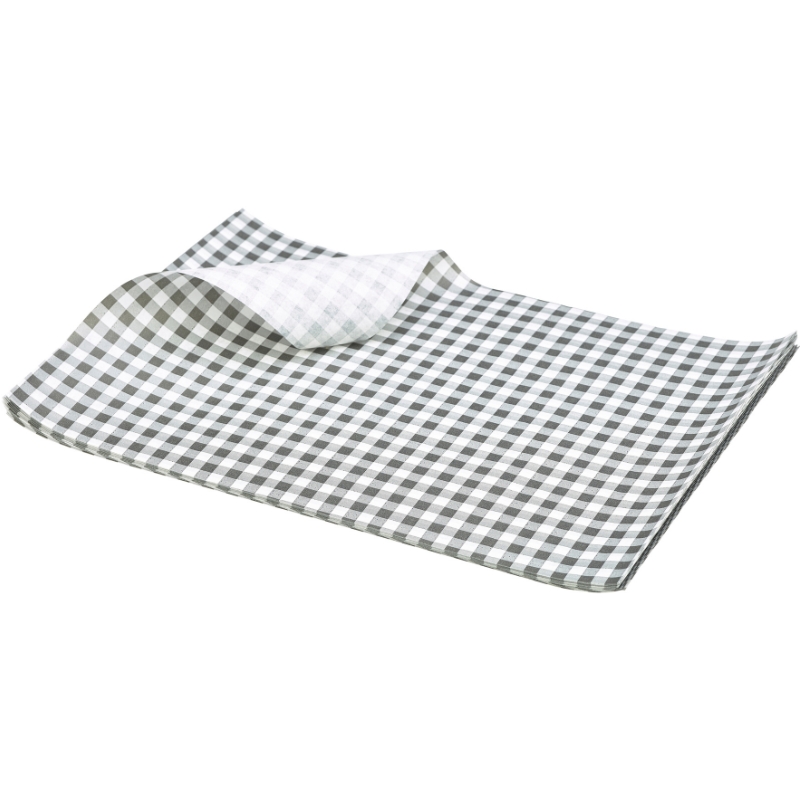 Fettbeständigt Papper Rutigt Svart 25 x 20cm - 1000 st. PN1487GBK by Genware color Svart