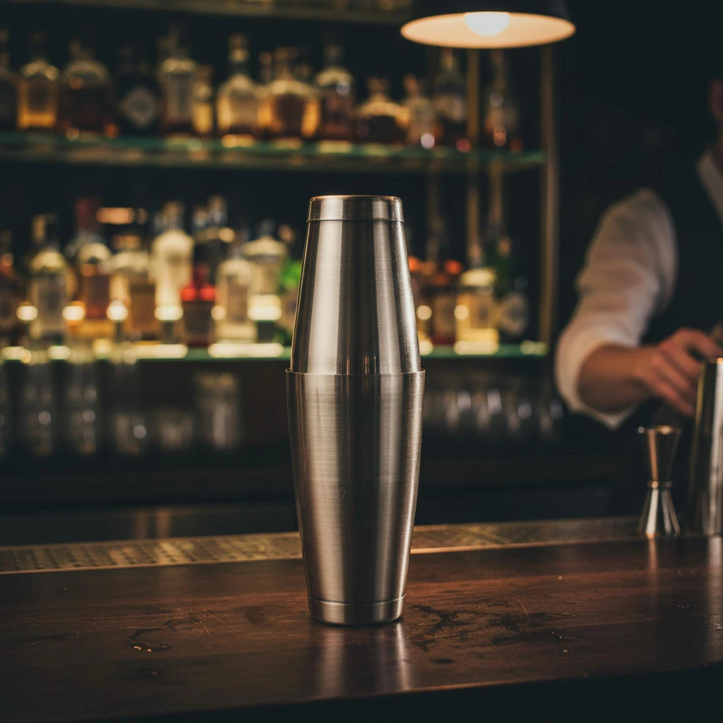 Antik Mässing 80cl & 55cl Tin-On-Tin Shaker BTBL3347 by Beaumont color Grijs