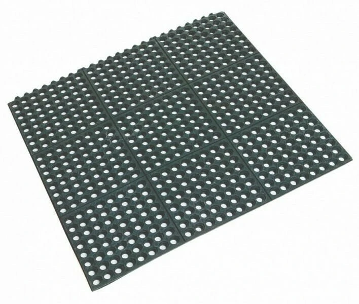Golvmatta - Gummi Interlocking 90x90x1.2cm BTBL3683 by Beaumont color Svart