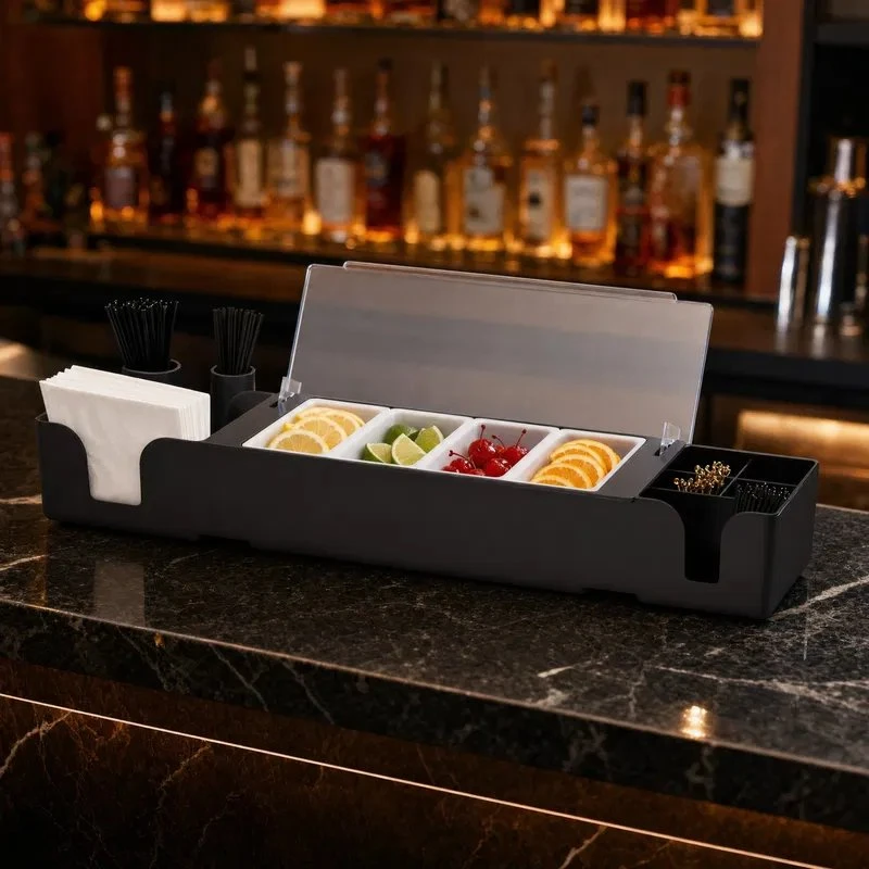 Fruktdispenser - Bar Center 4 fack x 1 pint BTBL3767 by Beaumont color Svart