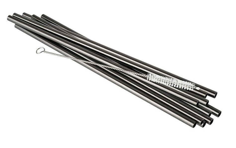 Sugrör i stål – Gunmetal Look 11-pack – 21,5 cm Ø8 11193384 by APS color Gunmetal