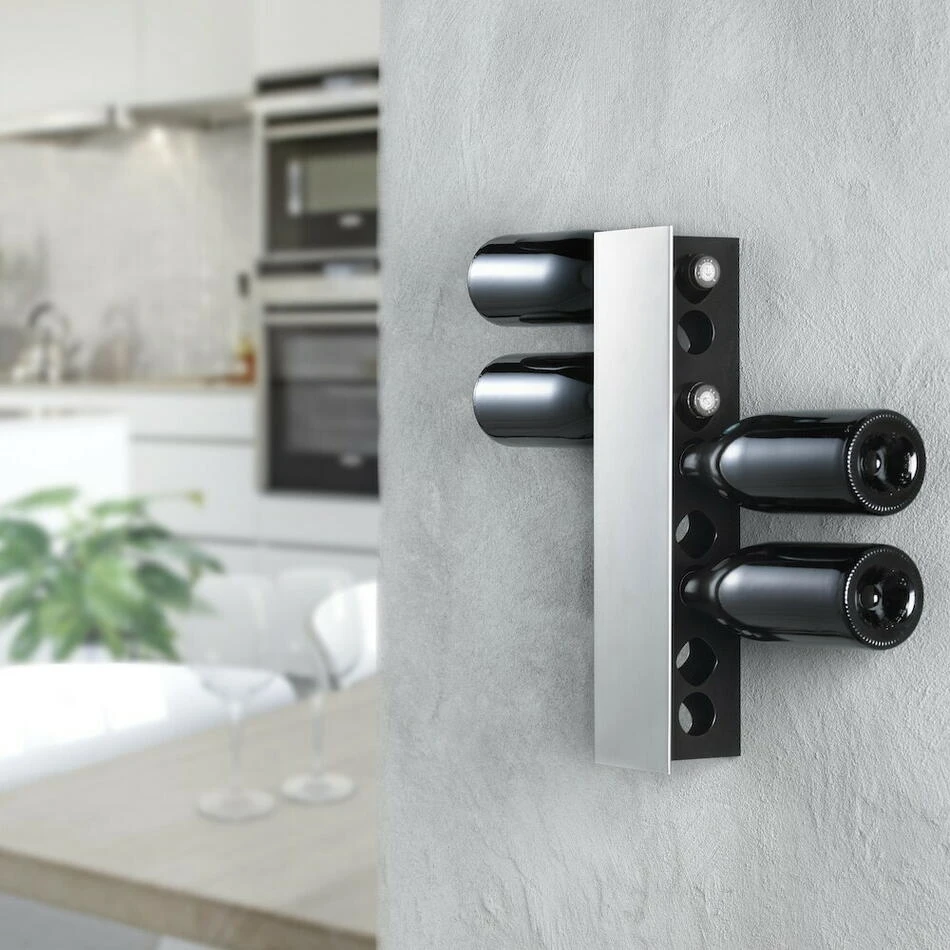 VINHYLLA FÖR VÄGG 8 FLASKOR ST58249 by Steel-Function color Svart