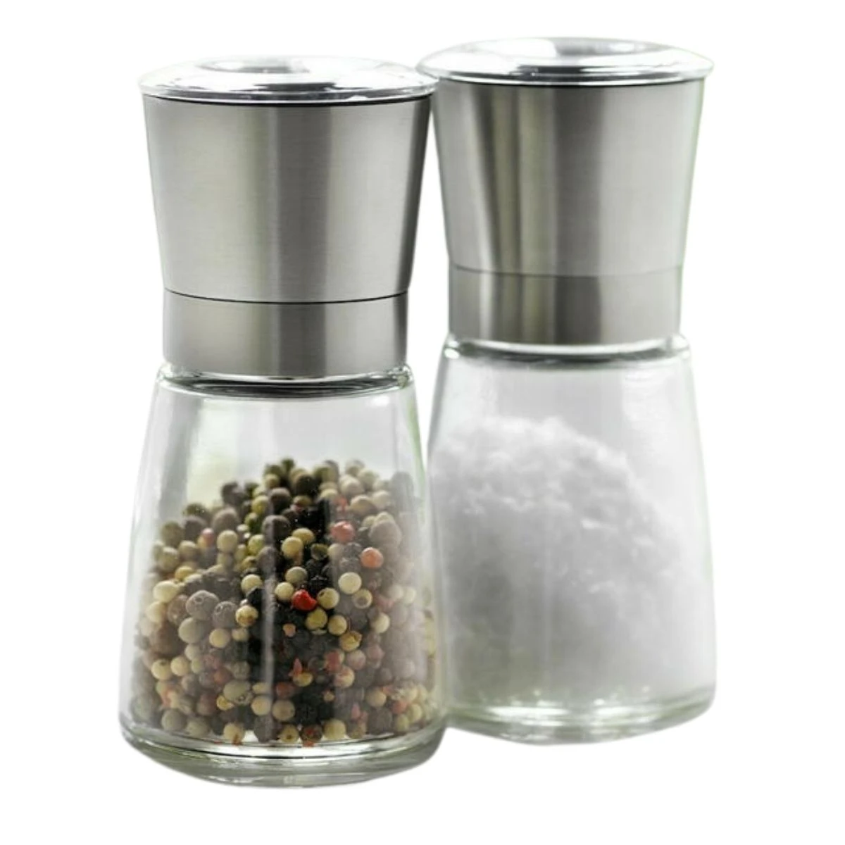 Steel-Function Set med 2 salt- och pepparkvarnar med stållock ST58712 by Steel-Function color Svart