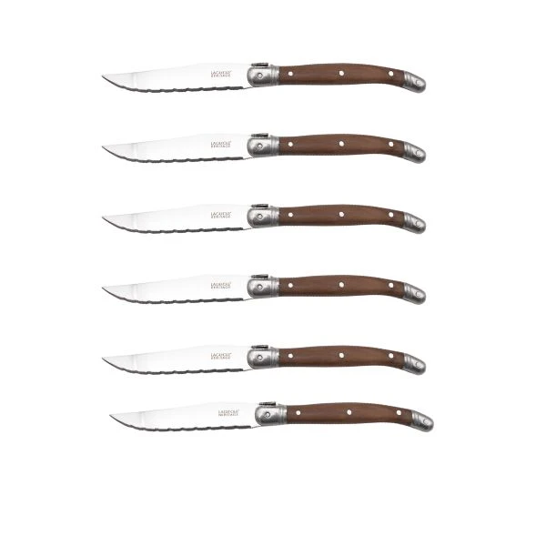Laguiole Heritage 6 st stekknivar i valnöt 40271005 by Laguiole color Svart