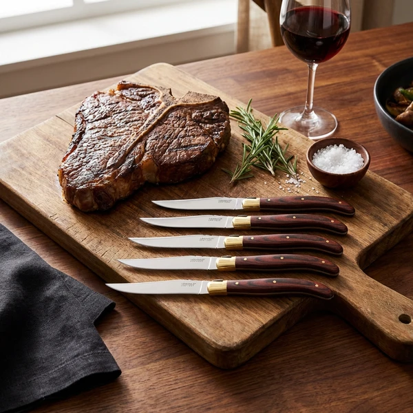 Laguiole Heritage steakknivar i pekkaträ - 6 st. 40273002 by Laguiole color Svart