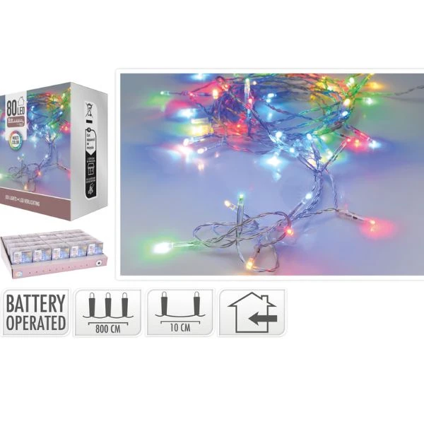 LED-ljusslinga 80 st batteridriven flera färger AX9800280 by Koop color Färgad