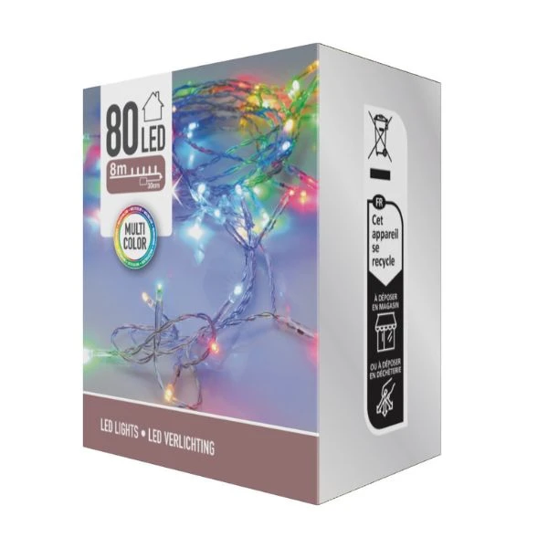LED-ljusslinga 80 st batteridriven flera färger AX9800280 by Koop color Färgad