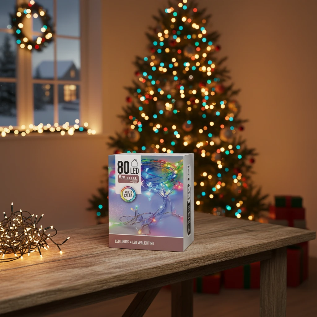 LED-ljusslinga 80 st batteridriven flera färger AX9800280 by Koop color Färgad