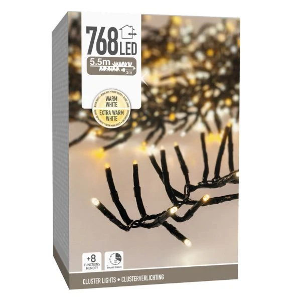 Klusterljusslinga 768 LED-lampor varmvit AX8550630 by Koop color Vit