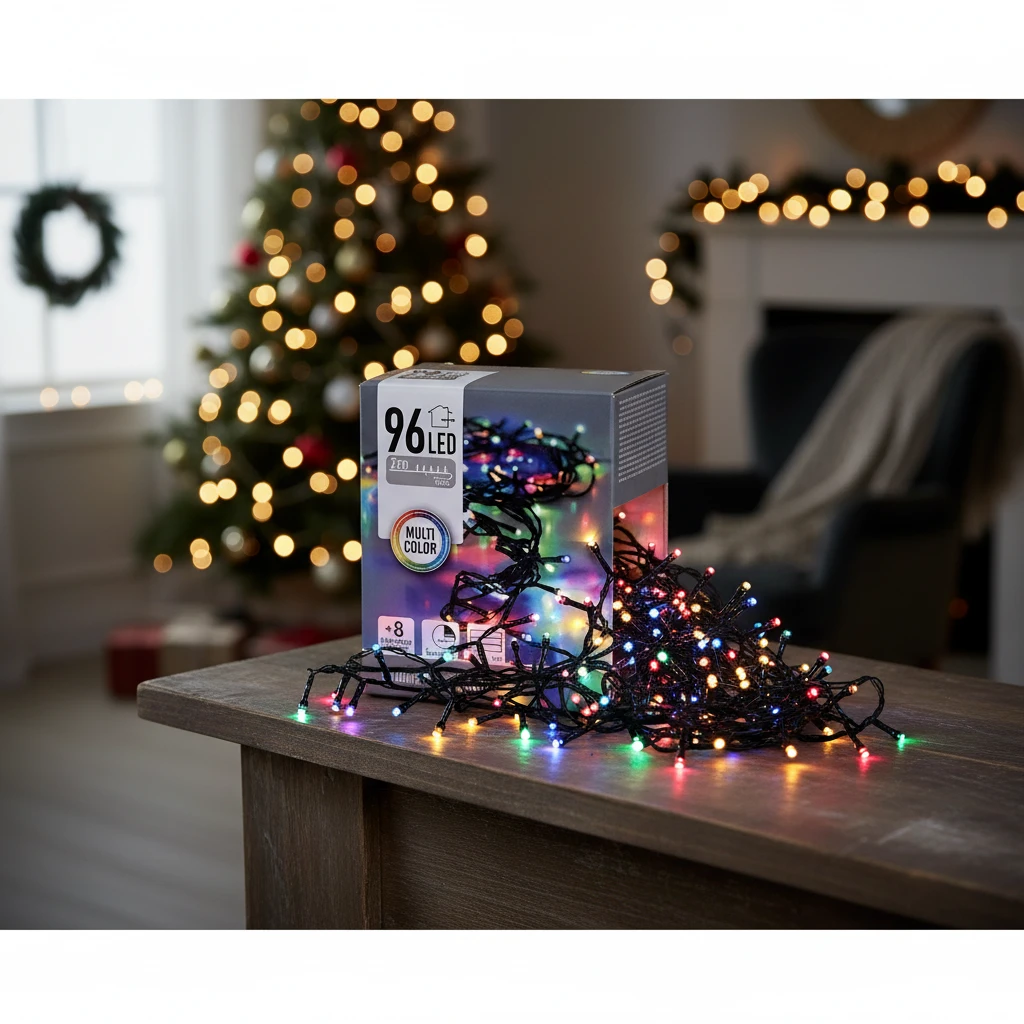 LED-ljusslinga 96 st batteridriven flerfärgad AX9810240 by Koop color Färgad