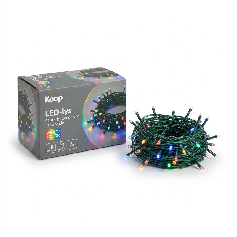 LED-ljusslinga 96 st batteridriven flerfärgad AX9810240 by Koop color Färgad