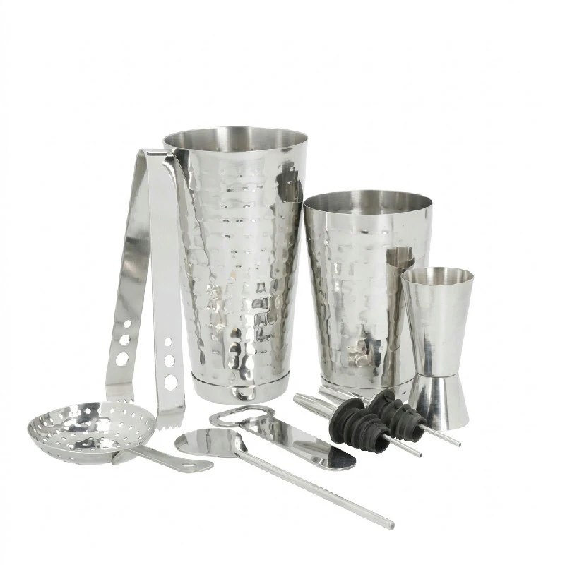 BarCraft Boston Shaker drinkset 8 delar i rostfritt stål - Silver BCBARSET8PC by BarCraft color Svart