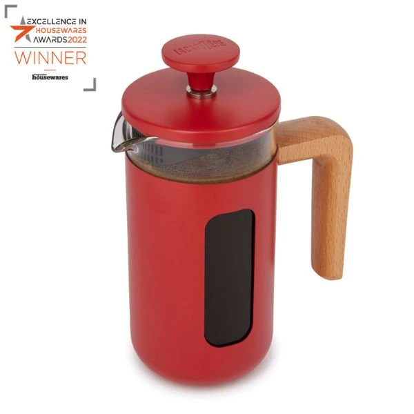 Pisa presskanna 3 koppar röd trähandtag La Cafetière LCPISA3CPREDW by La Cafetière color Svart