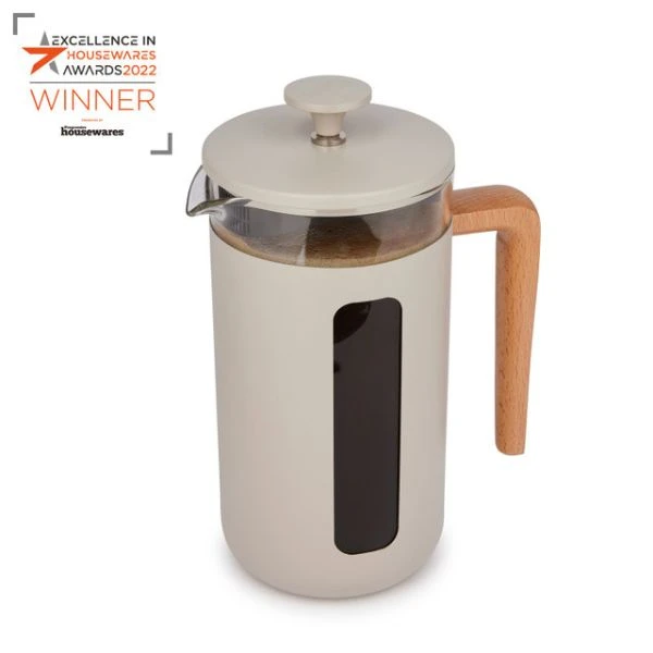 Pisa 8-koppars pressobryggare latte trähandtag La Cafetière LCPISA8CPLATW by La Cafetière color Svart