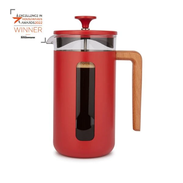 Pisa pressobryggare 8 koppar röd trähandtag La Cafetière LCPISA8CPREDW by La Cafetière color Svart