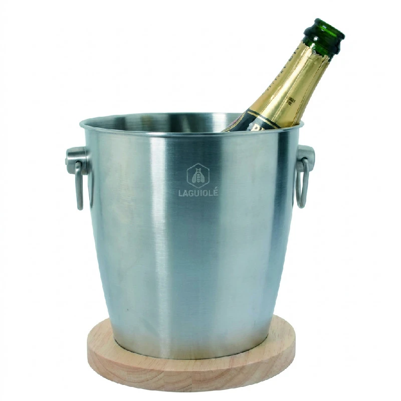 LAGUIOLE Vinkylare med träunderlägg 40268930 by Laguiole color Silver