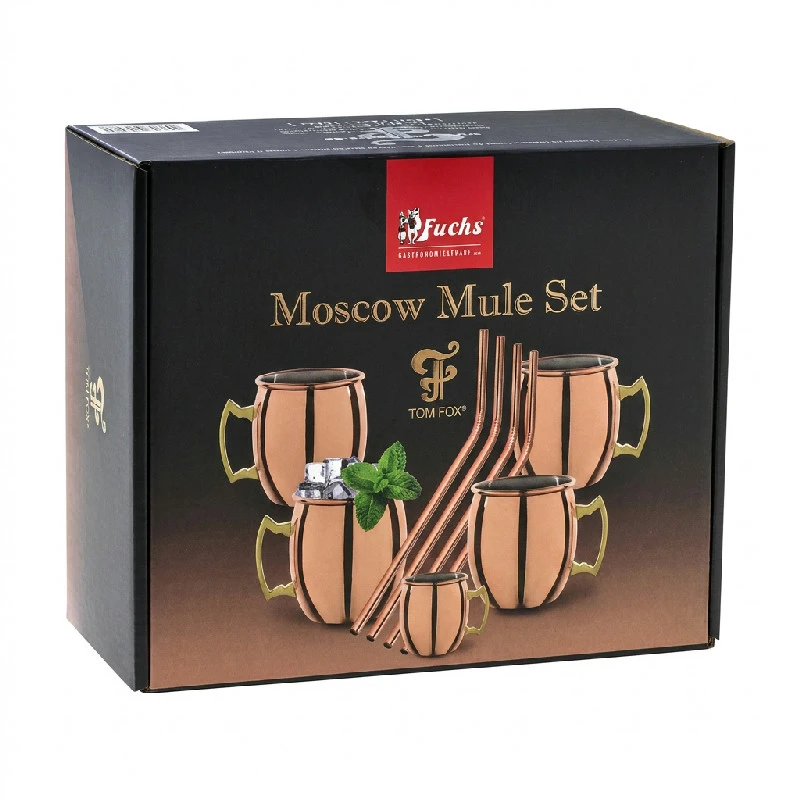Moscow Mule-set med sugrör 450 ml – koppar 17081 by Fuchs Gastro color Koppar