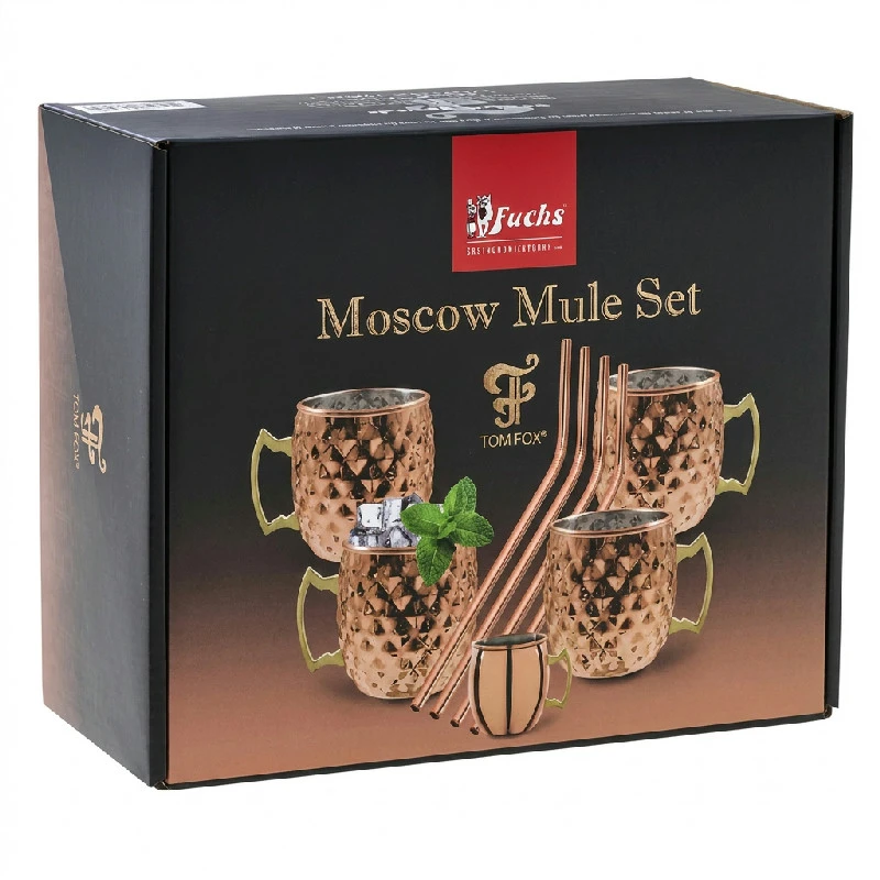 Moscow Mule diamantset med sugrör 450 ml – koppar 17074 by Fuchs Gastro color Koppar