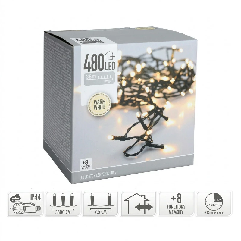 Ljusslinga 480 LED Varmvit med timer AX8451160 by Koop color Vit