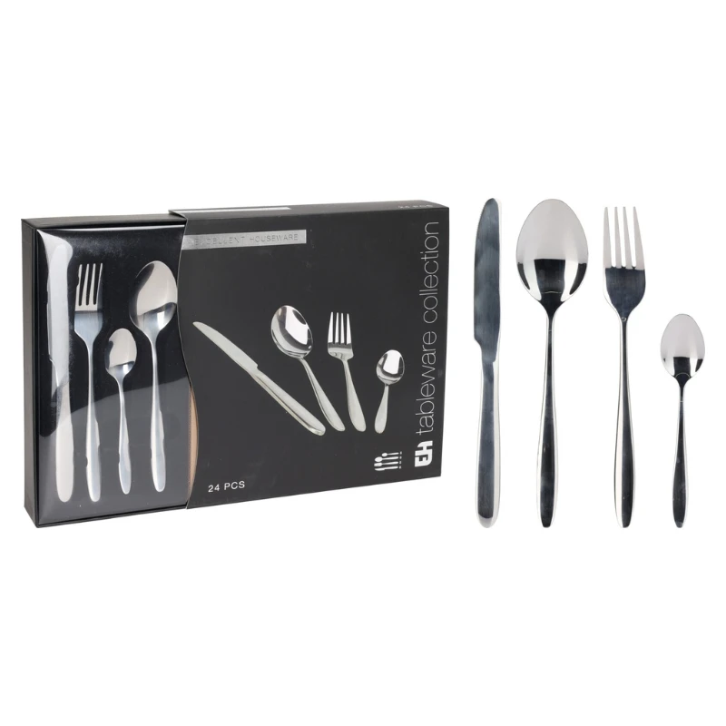Bestickset 24 delar i rostfritt stål - silver CC4100960 by Koop color Silver