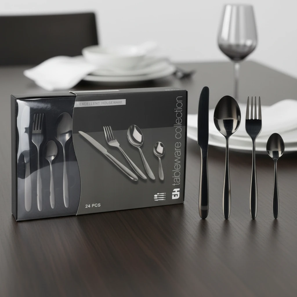 Bestickset 24 delar svart CC4100950 by Koop color Svart