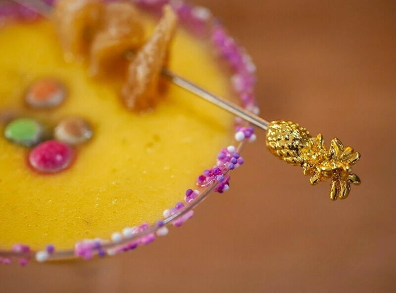 Ananas Garnish Drinkpinnar 10-pack - Guld BTBL3734 by Beaumont color Goud