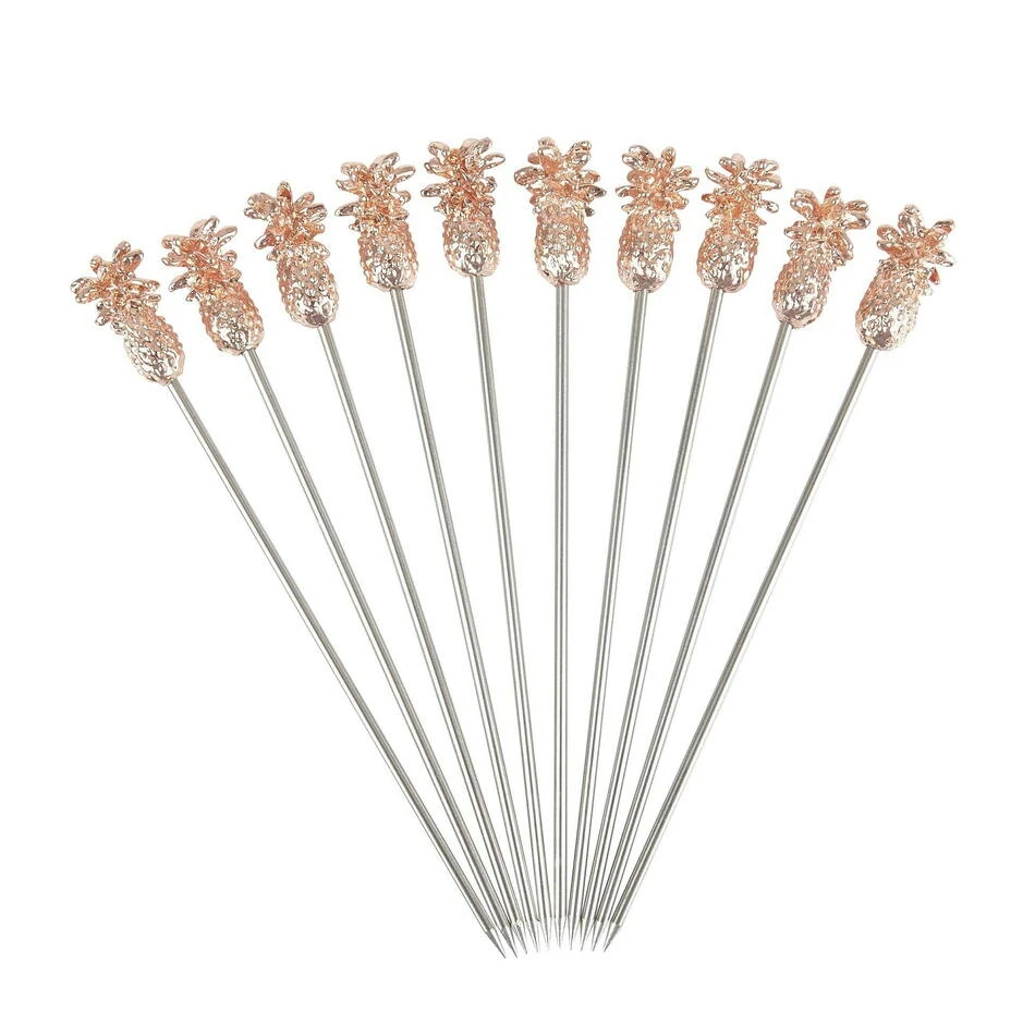 Ananas Garnish Cocktailpinnar 10-pack - Koppar BTBL3733 by Beaumont color Koppar