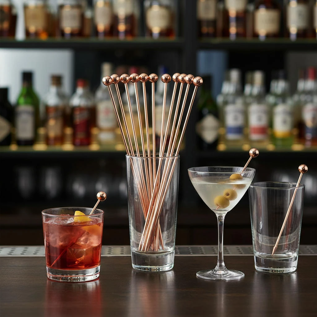 Ball Garnish Cocktailpinnar 10 st - Koppar BTBL3731 by Beaumont color Koppar