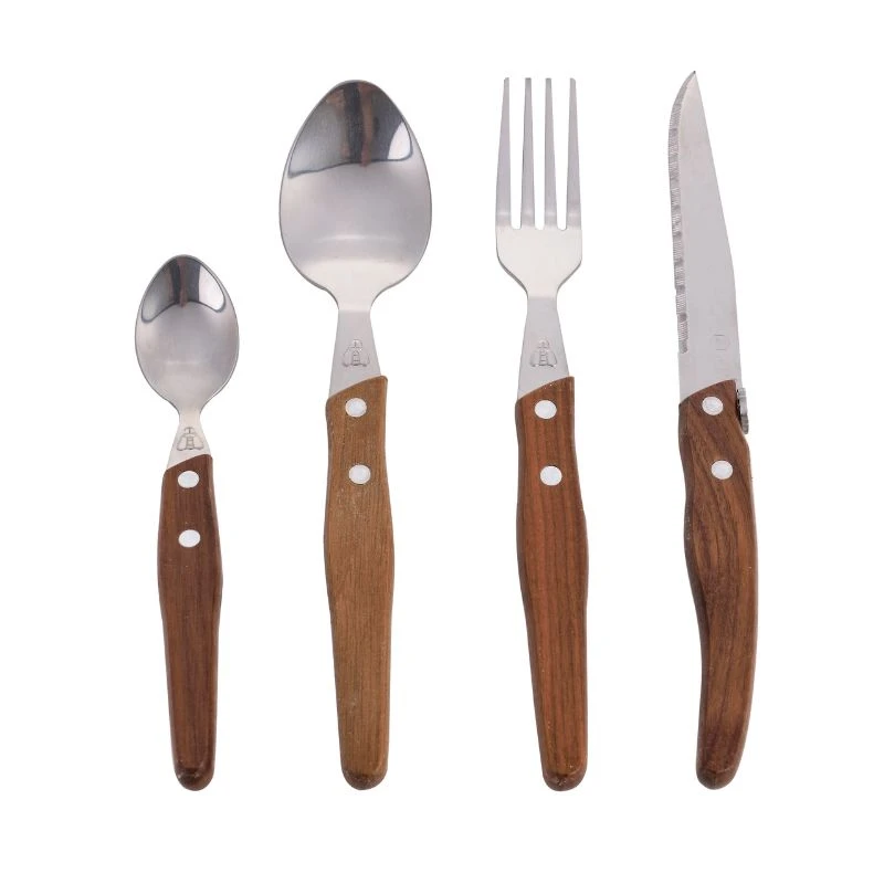 Laguiole bestickset med bricka i valnötsträ, 24 delar 40269070 by Laguiole color Svart