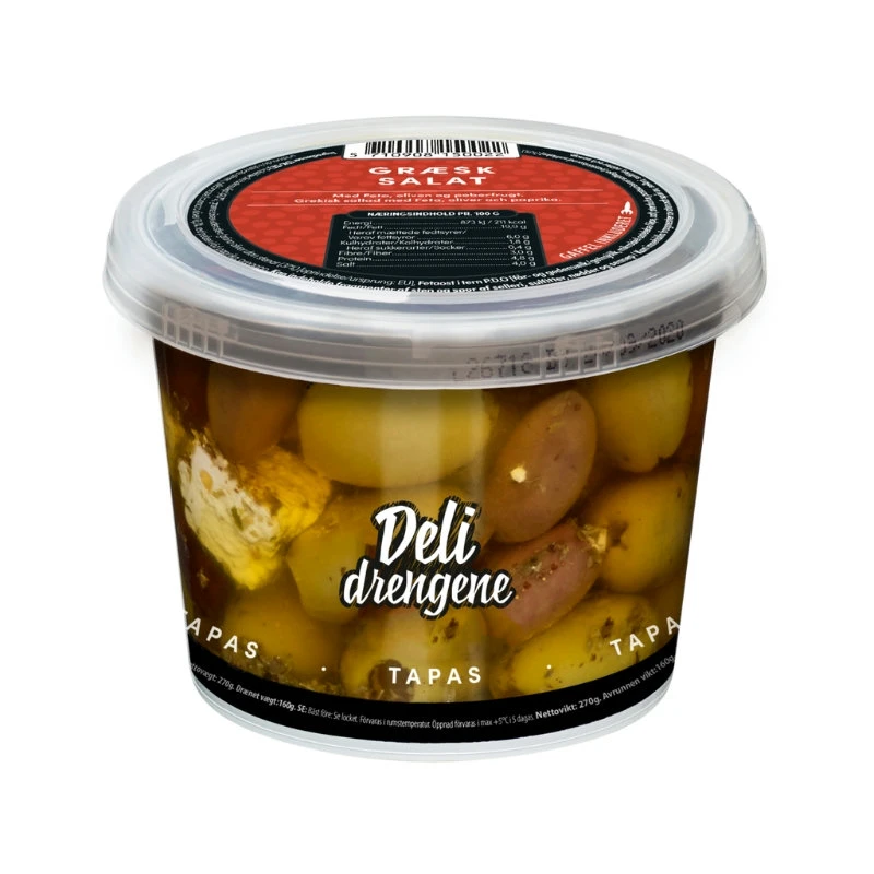 Grekisk Sallad 270g (160g avrunnen) 1802 by Deli Drengene color Svart