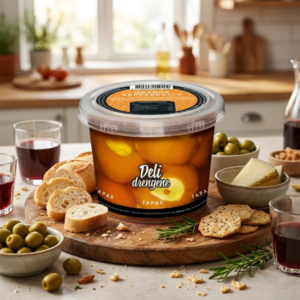 Orange Paprikor med Honung-Senapsost 270g (160g avrunnen vikt) 1810 by Deli Drengene color Svart