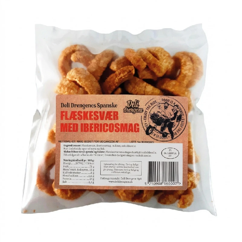 Fläsksvålar med ibericosmak 100g 281 by Deli Drengene color Svart