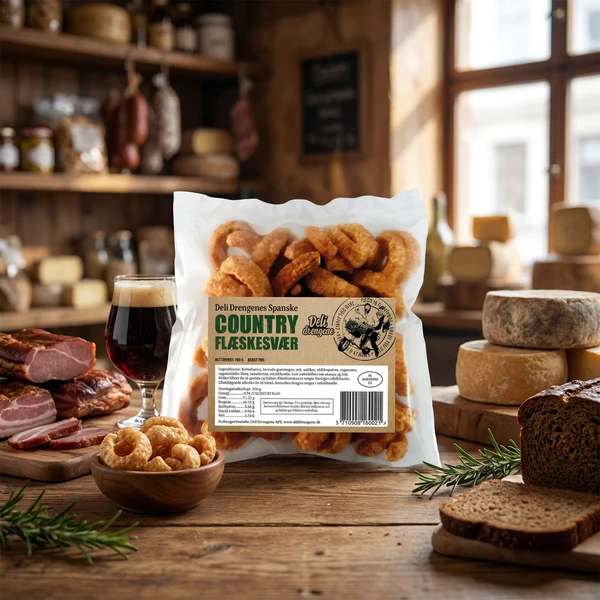Country Fläsksvålar 100g 282 by Deli Drengene color Svart