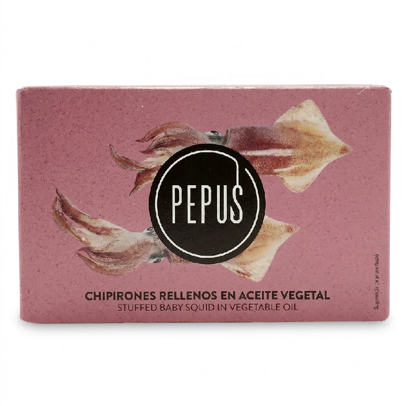 Pepus fyllda bläckfiskar i solrosolja 120ml/72 59102 by Deli Drengene color Svart