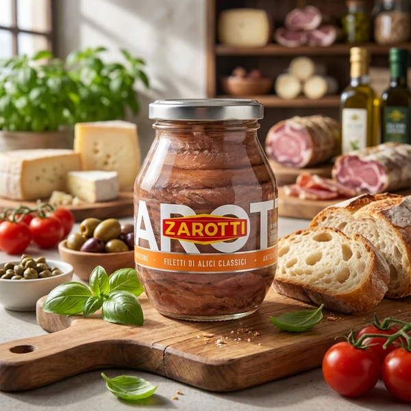Sardeller i solrosolja Zarotti 140g (74g) 59214 by Deli Drengene color Svart