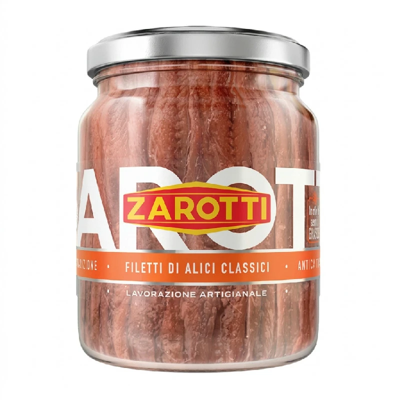 Sardeller i solrosolja Zarotti 380g (200g) 59215 by Deli Drengene color Svart