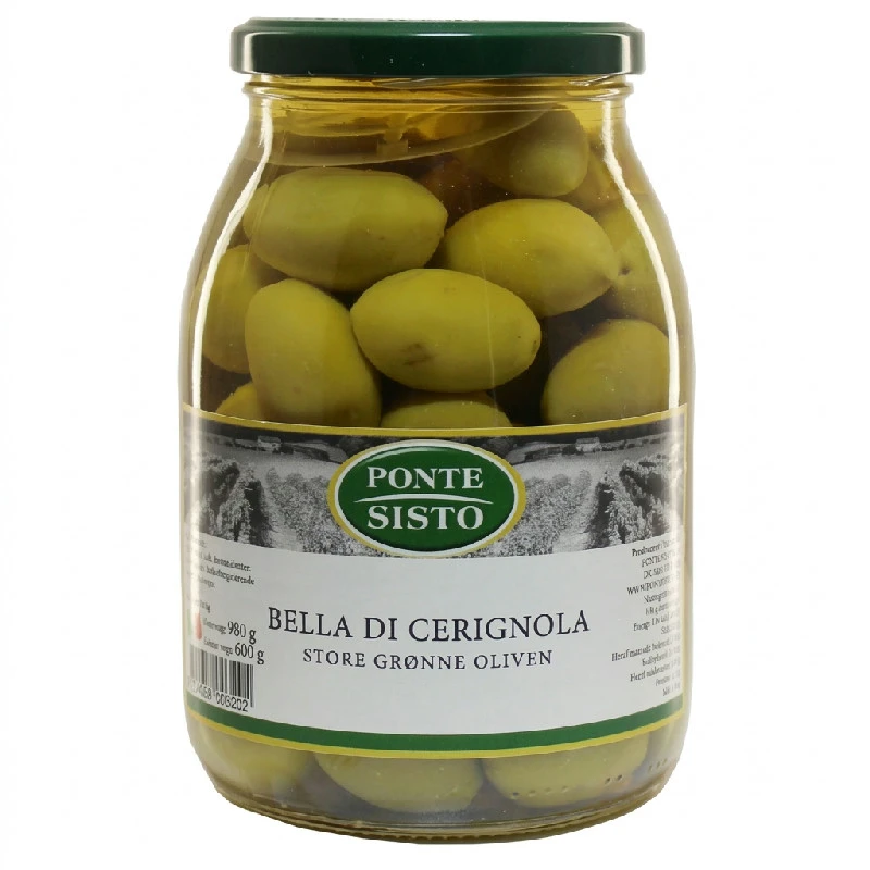 Gröna oliver Bella di Cerignola med kärna 980 g 17574 by Ponte Sisto color Svart