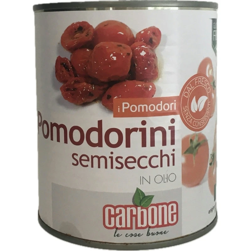 Semitorkade körsbärstomater röda halvor burk 800 g 18028 by CARBONE color Svart