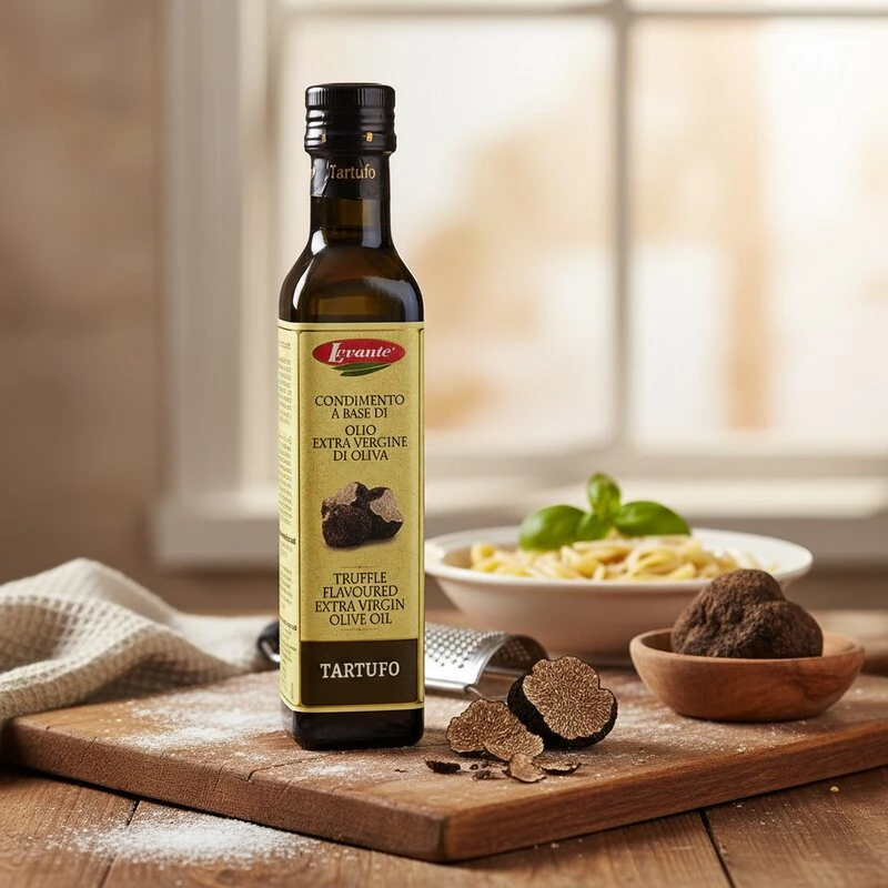 Extra jungfruolivolja med svart tryffel 250 ml 15106 by Levante color Svart