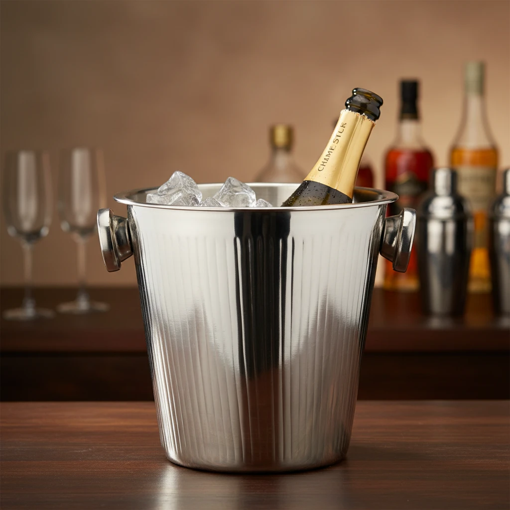 Champagnekylare 20 cm räfflad A12441830 by Koop color Svart