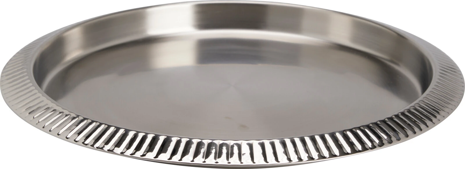Serveringsbricka hög kant 35 cm räfflad A12441870 by Koop color Silver