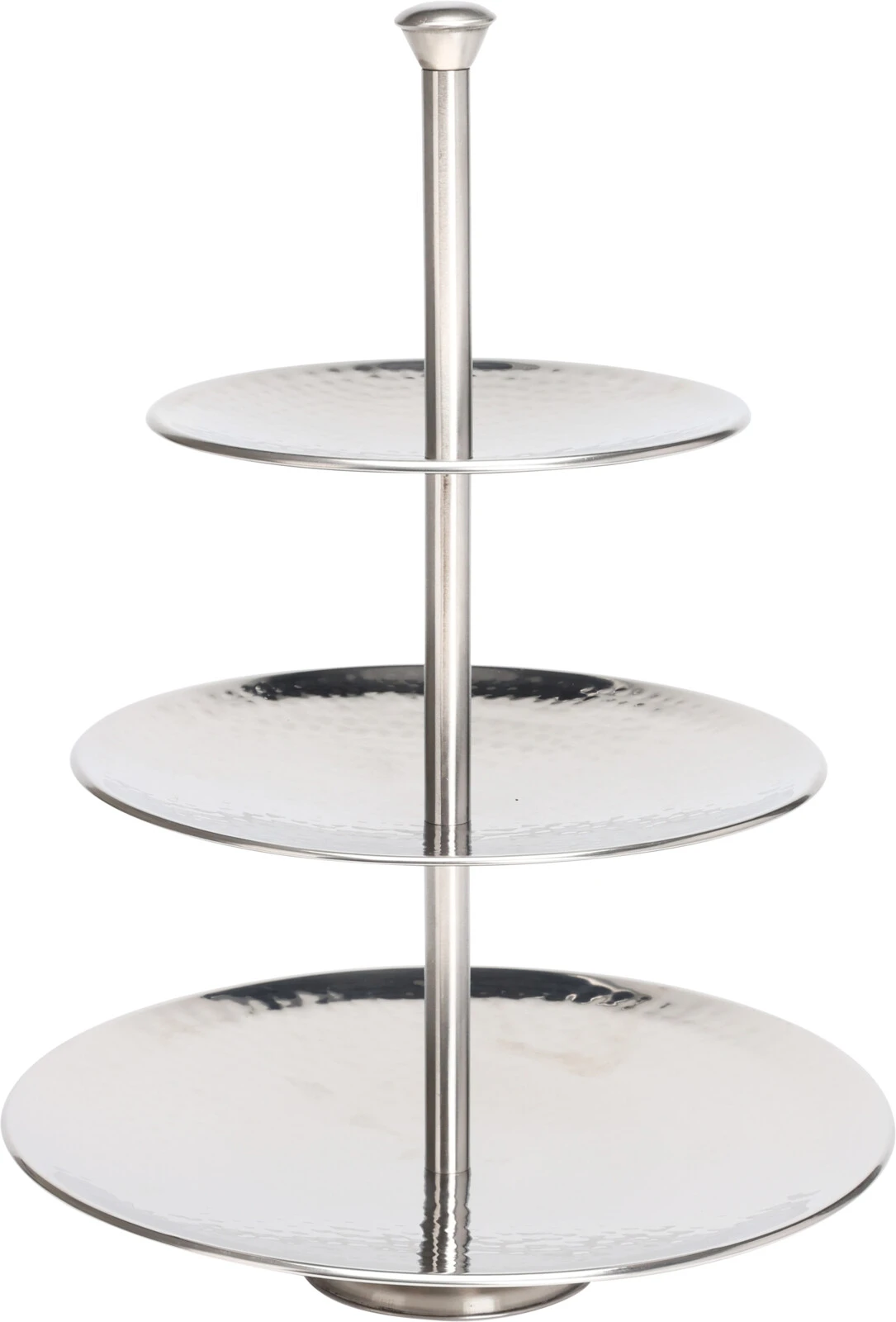 Serveringsfat 3 våningar hamrat rostfritt stål A12441130 by Koop color Silver