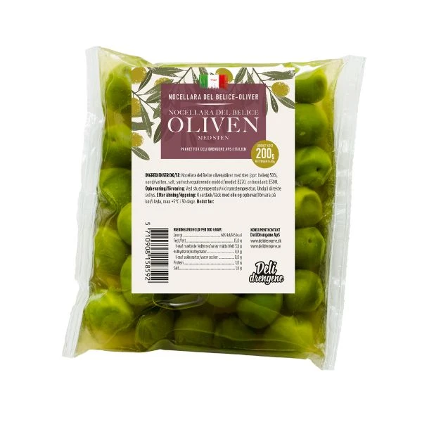 Gröna Oliver Nocellara Del Belice 200g 2104 by Deli Drengene color Svart