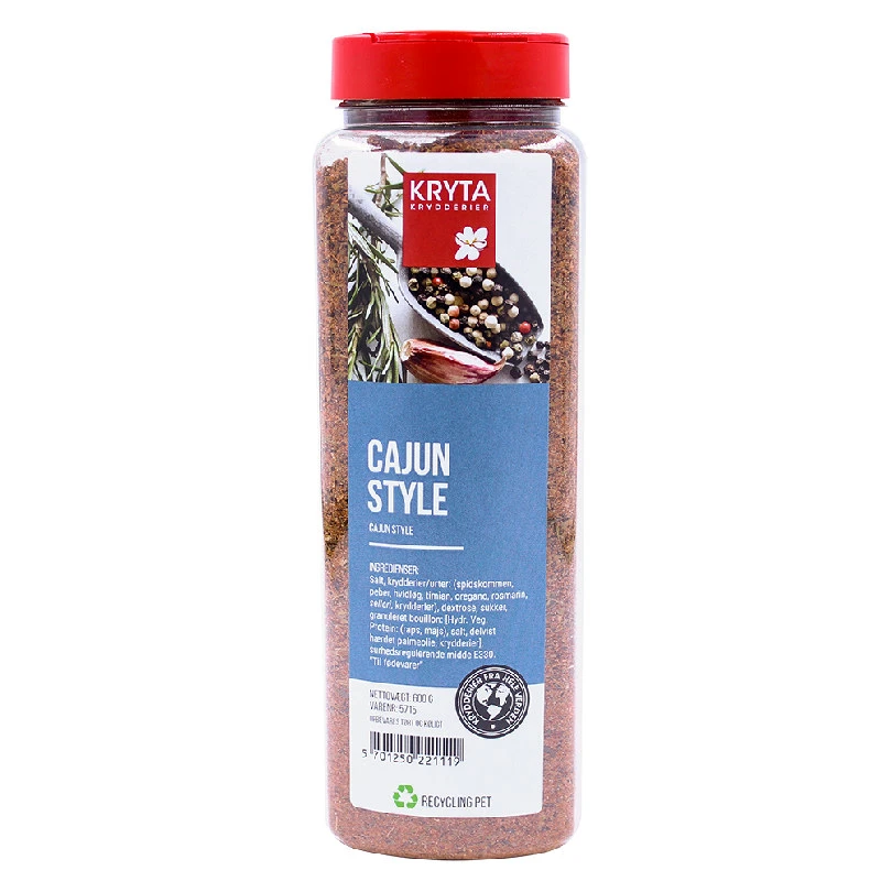 Cajun Style krydda 600 g 32730 by KRYTA color Svart