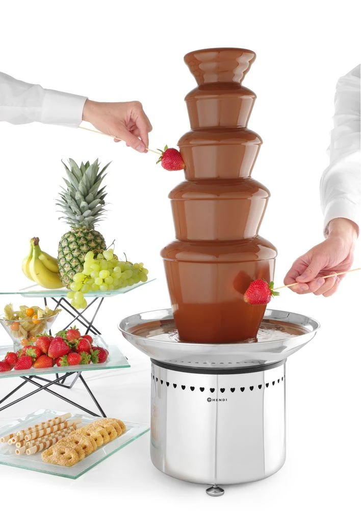 Chokladfontän 5 våningar rostfritt stål 265W 274156 by Hendi color Svart