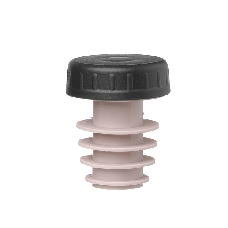 6 st. Flaskproppar med lock, räfflade 595565 by Hendi color Svart