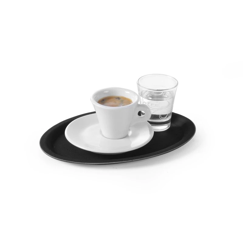 Serveringsbricka oval halkfri 160x230 mm FRP 508718 by Hendi color Svart