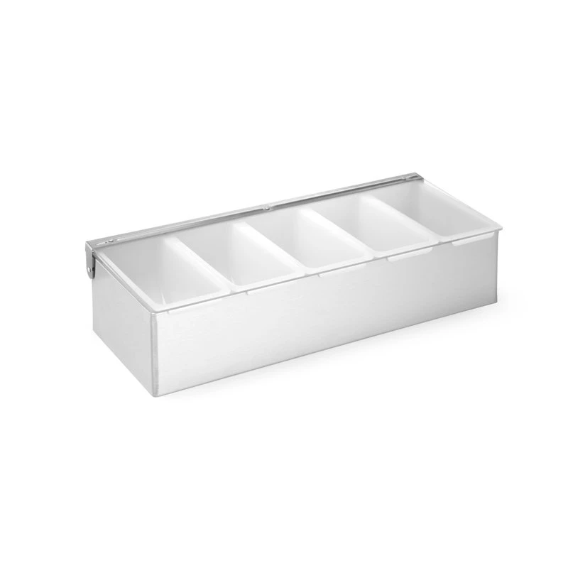 Garnityrhållare med 5 behållare rostfritt stål HDPE 552100 by Hendi color Svart