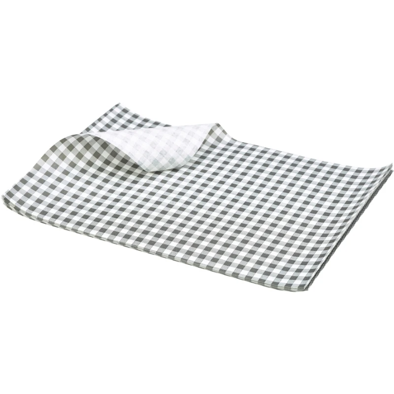 Fettbeständigt Papper Rutigt Svart 25 x 20cm - 1000 st. PN1487GBK by Genware color Svart